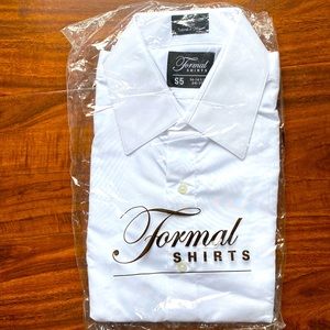 Brand new S-5 Formal Shirts white tuxedo shirt